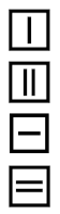Symboler for naturlig trring (hngetrring, hngedryptrring, liggetrring, liggedryptrring)