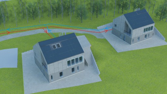 EnergyFlexHouse (fjernvarmeledninger) - skygge