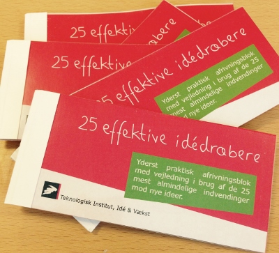 ”25 effektive idedrbere” er en blok, vis sider du kan rive ud og give til dem, der drber dine ideer.