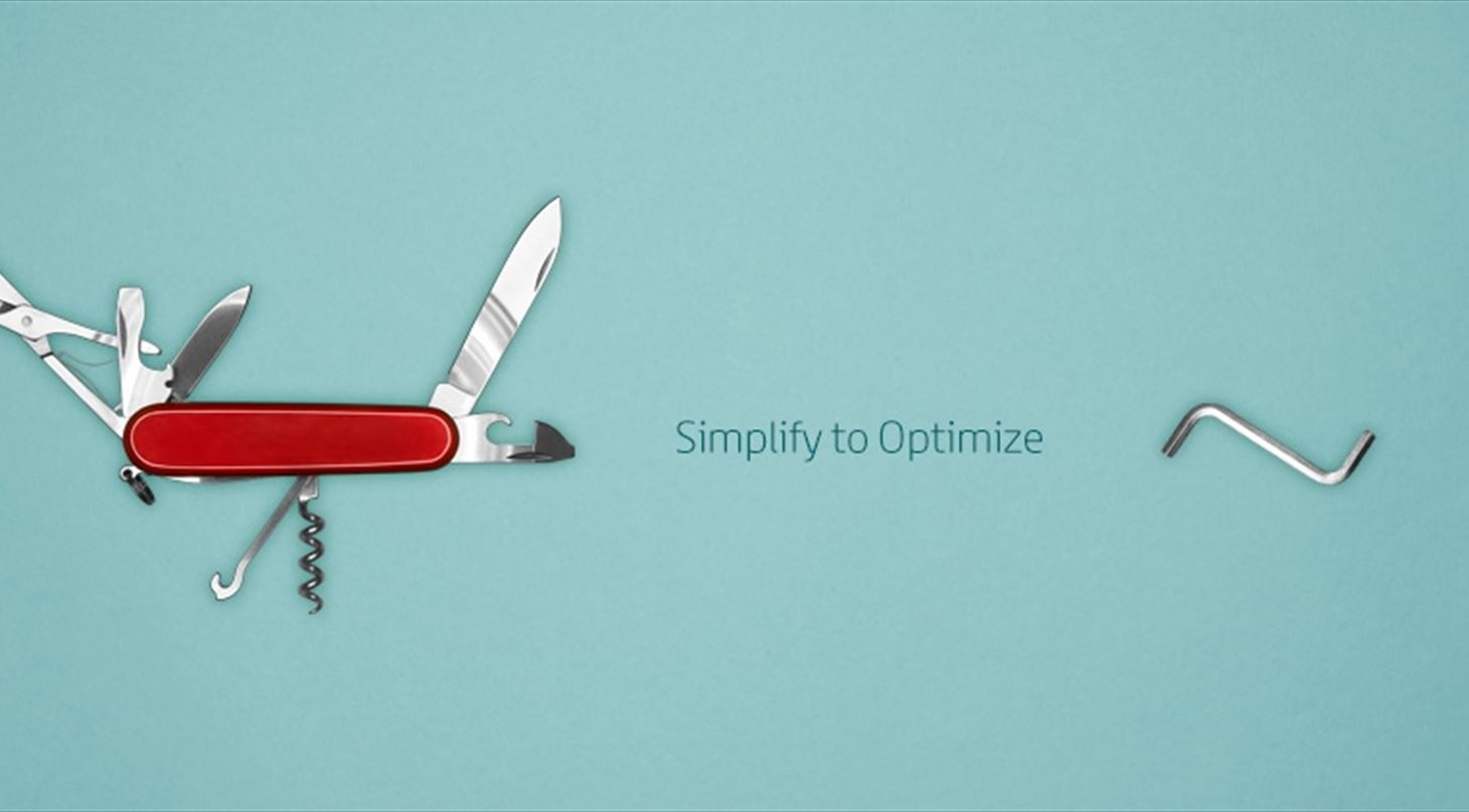 Billede af forenkling fra en multifunktionskniv til unbrako-nøgle = Simplimize.