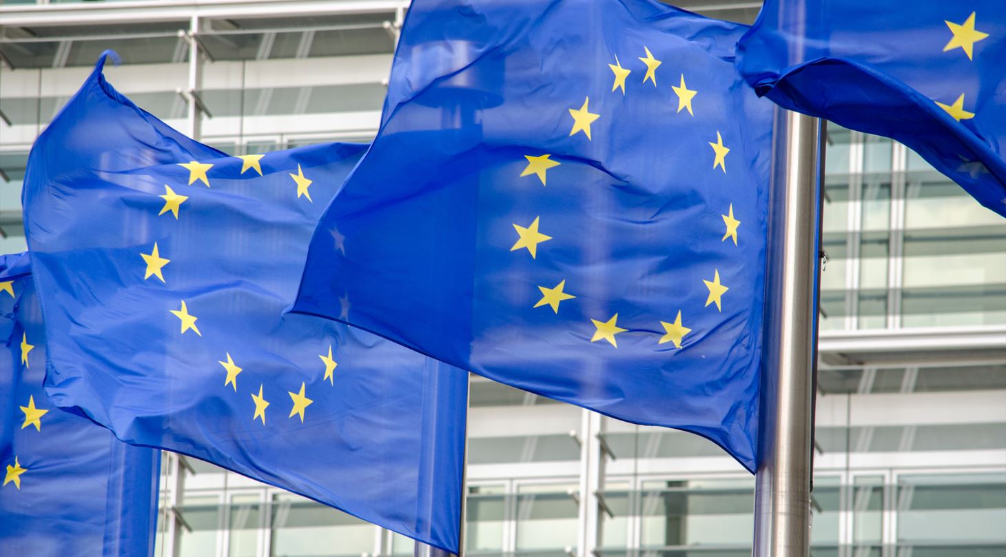 EU-Kommissionens flag i Bruxelles