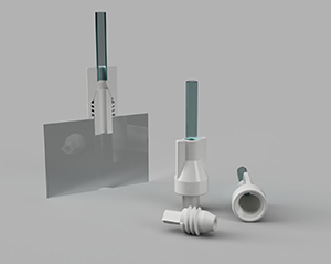 Billedet viser en luerlock printet med 3D sprjtestbeform