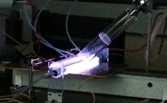 Billedet viser en plasma Dielectric Barrier Discharge - DBD