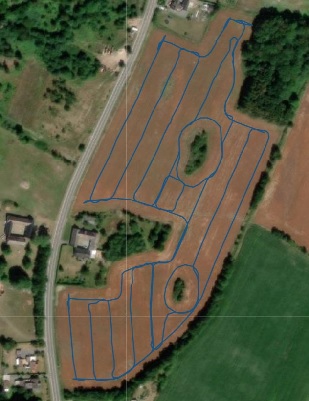 Overlap uden RTK og sektionsstyring - venstreplaceres