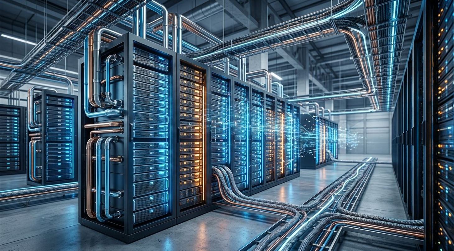 Topbillede til artiklen om "AI-boomet ændrer datacentre: Kapacitet, strøm & fremtidens krav"