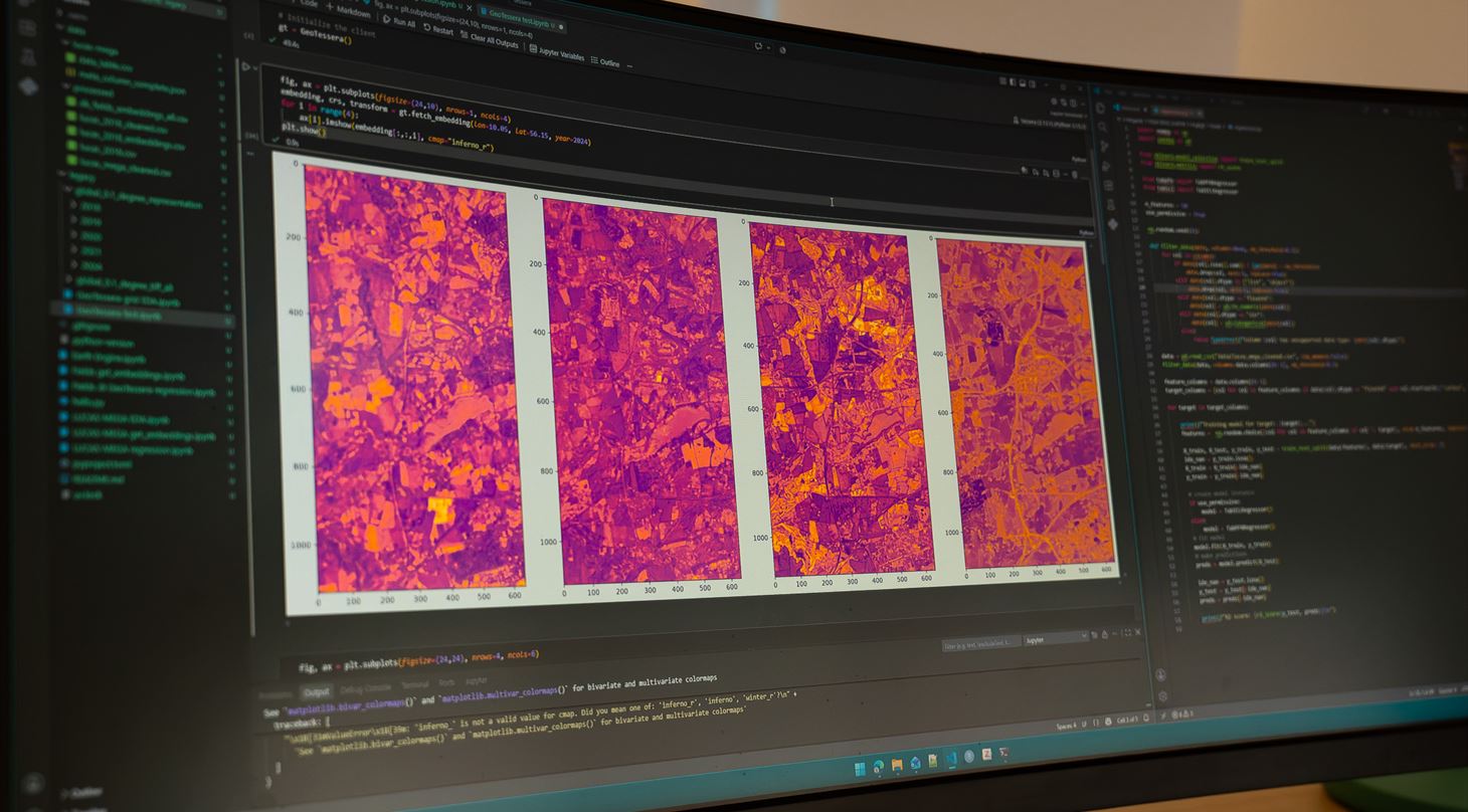 Projektet bruger frit tilg�ngelig satellitdata og AI til at unders�ge, om vi kan kende jordens tilstand ned p� markniveau uden at skulle grave jordpr�ver op.