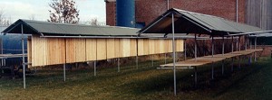 Feltforsøg af træ under tag